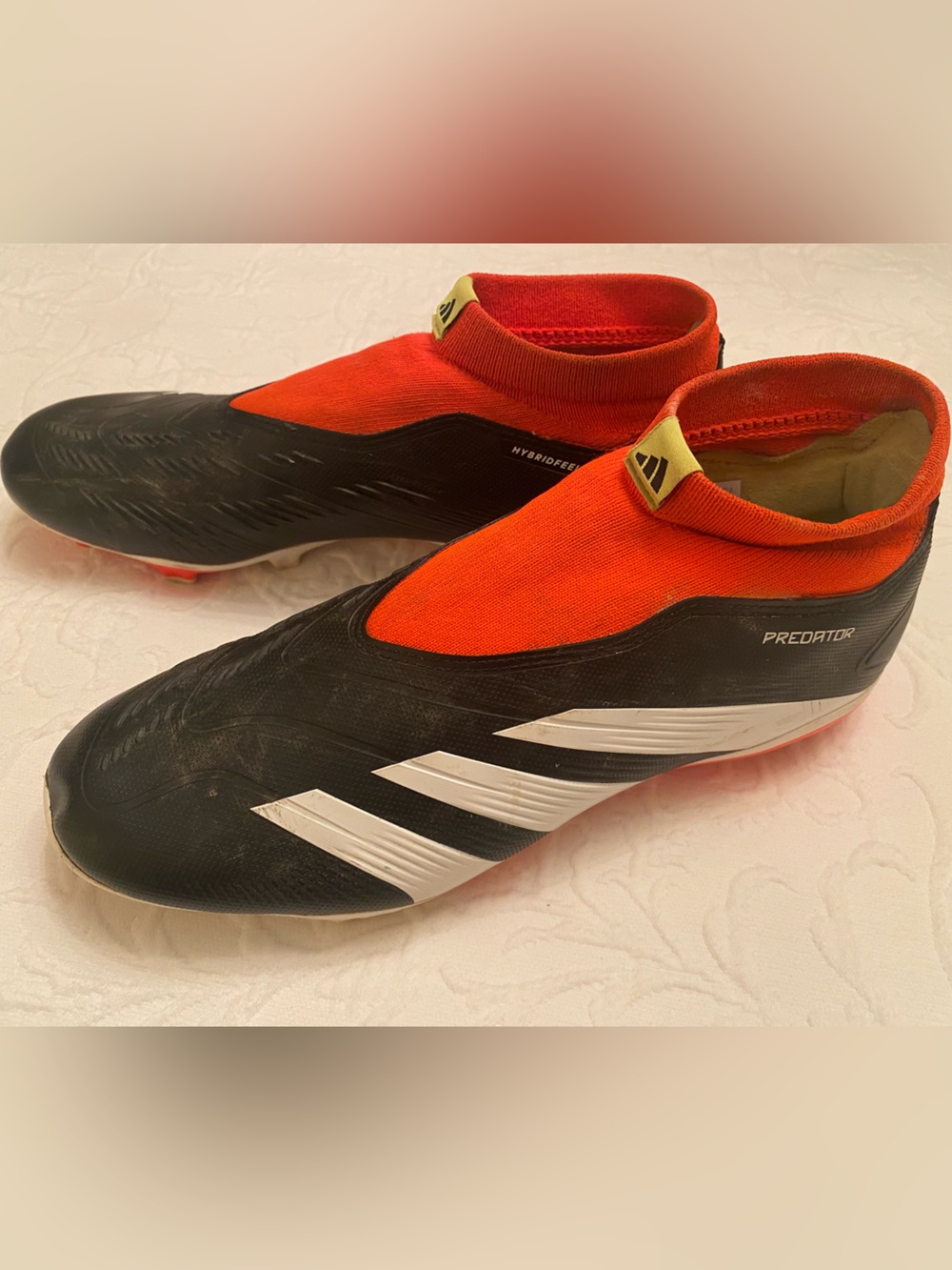 adidas Predator Black White & Orange Men's Soccer Cleats